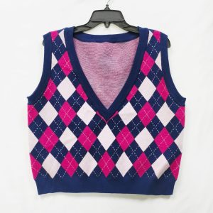 Women's color contrast vest sweater