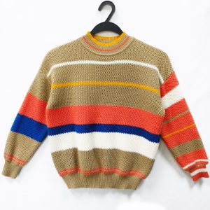 Boys' round neck colored striped sweater