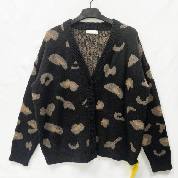 Men's leopard sweater cardigan