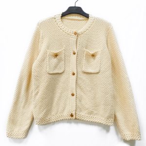 Women's round neck single breasted knitted cardigan