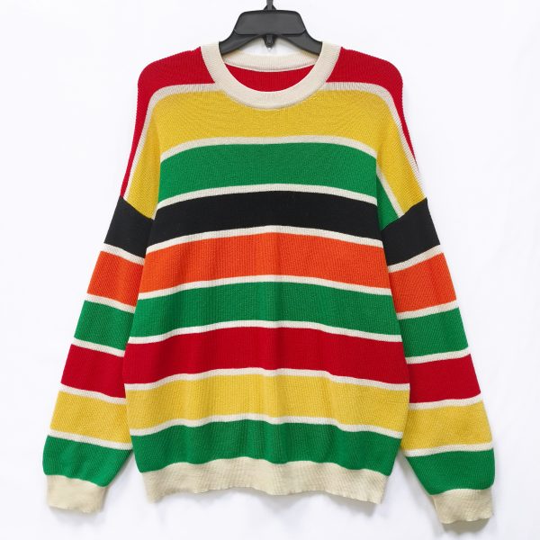 Women's striped sweaters, colorful striped pullover sweaters, customized sweater manufacturer