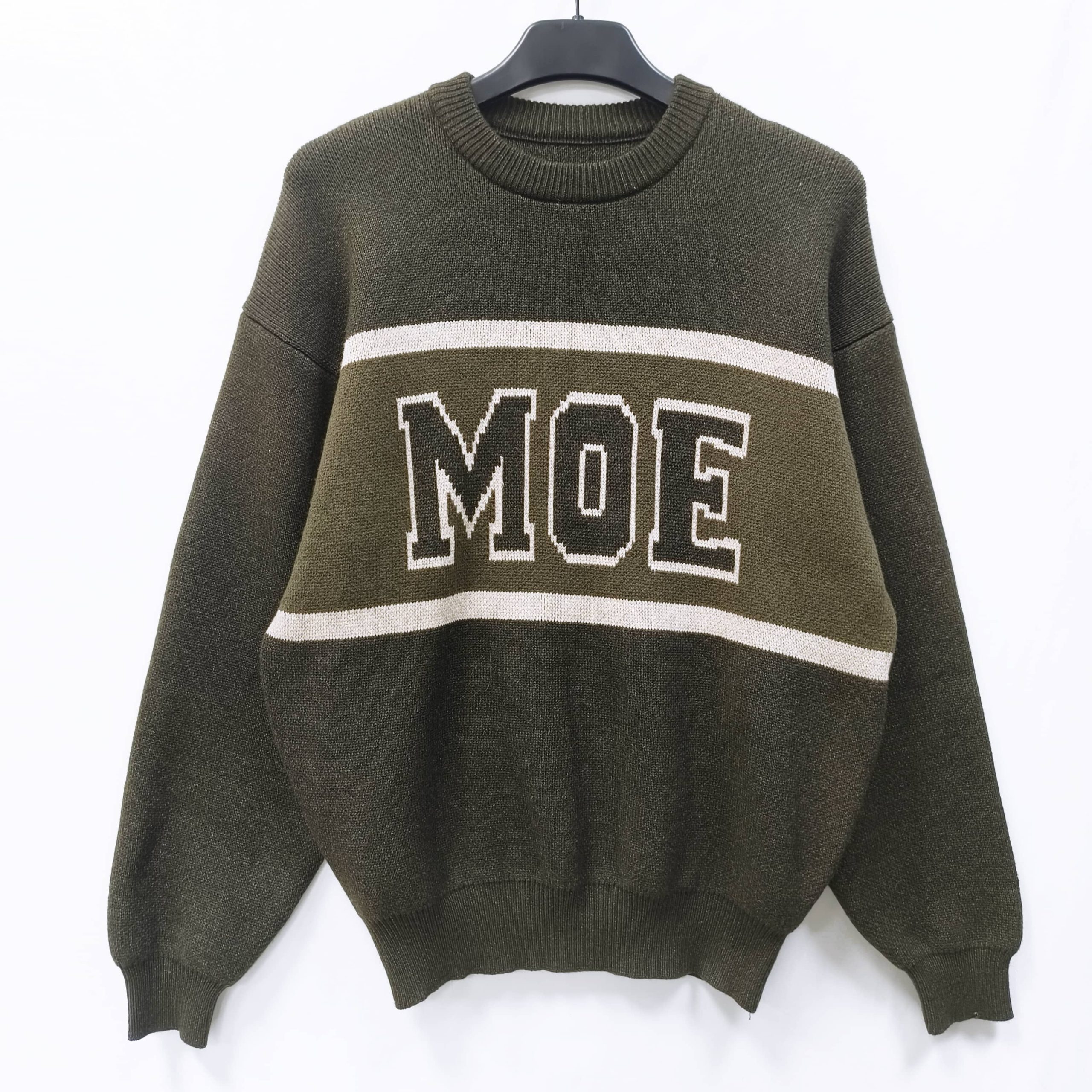 Men's letter jacquard pullover sweater, Chinese sweater manufacturing factory