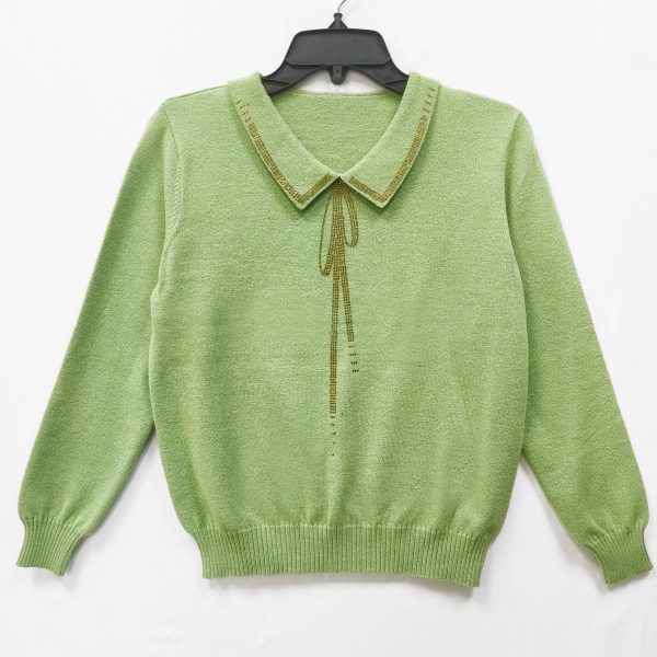 Women's knitted lapel pullover sweater