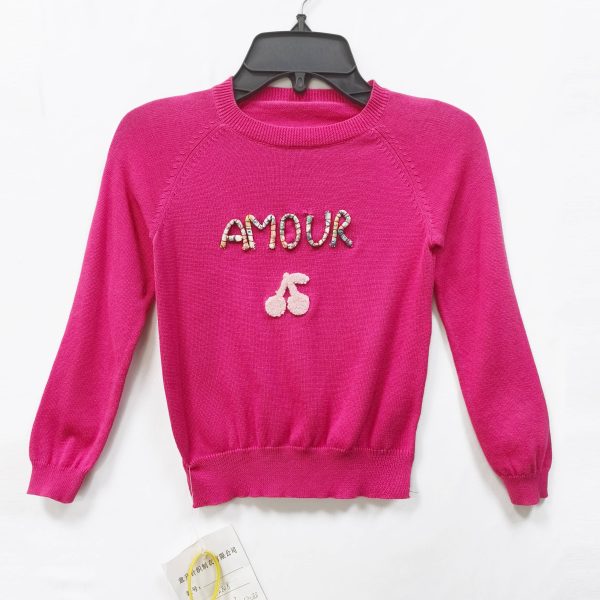 Children's logo embroidered pullover, sweater factory