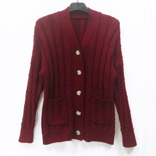Women's V-neck knitted sweater cardigan